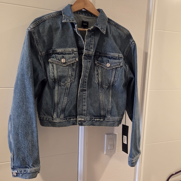 Edwin Jackets & Blazers - NWT Edwin Blue Denim Cropped Jacket